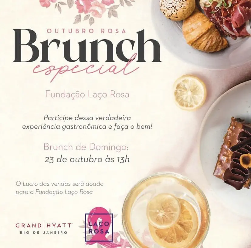 Brunch no RJ e SP com venda revertida à Fundação Laço Rosa