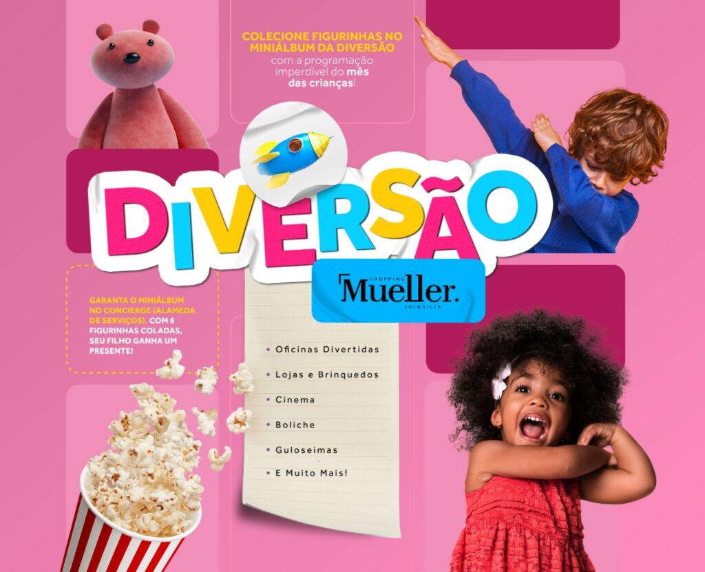 Contações de histórias e oficinas recreativas gratuitas no mês das crianças do Shopping Mueller