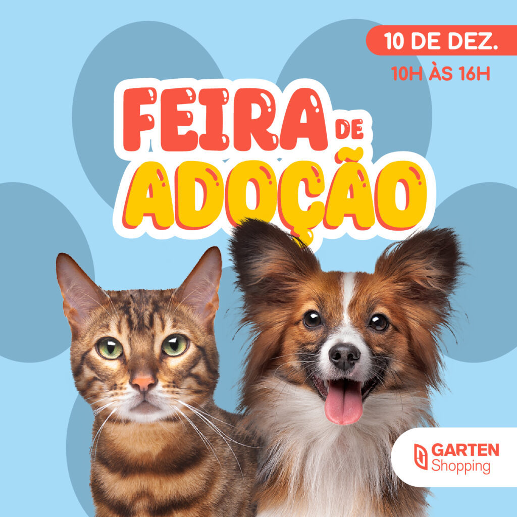 Feira de adoção de animais é realizada no Garten Shopping neste sábado (10)