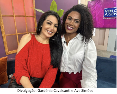 Gardênia Cavalcanti do Vem Com a Gente recebe a linda Ava Simões Modelo foi eleita a mais bela transexual do mundo