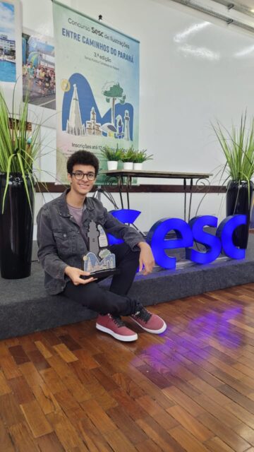 Artista De Umuarama Lucas Dias Butierrez recebe premio do SESC