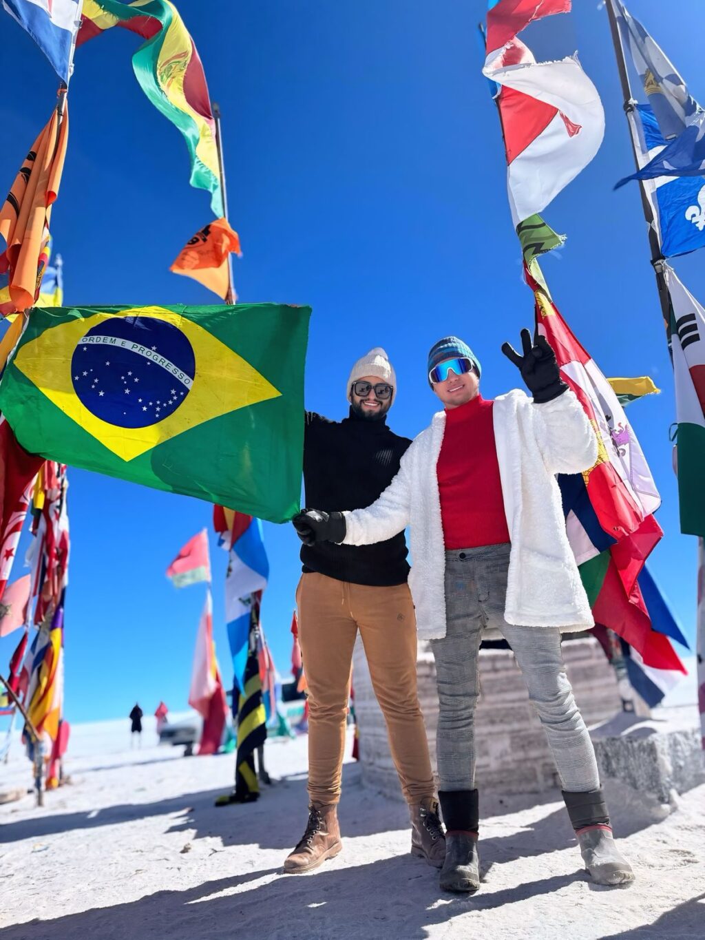 Neve, esqui e desertos marcam férias de inverno dos empresários Rudolfo e Felipe Gehrmann