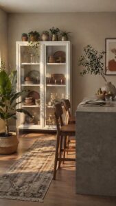 Cristaleira-branca-com-vidro--charme-natural-para-uma-casa-com-alma--#128156 (1)